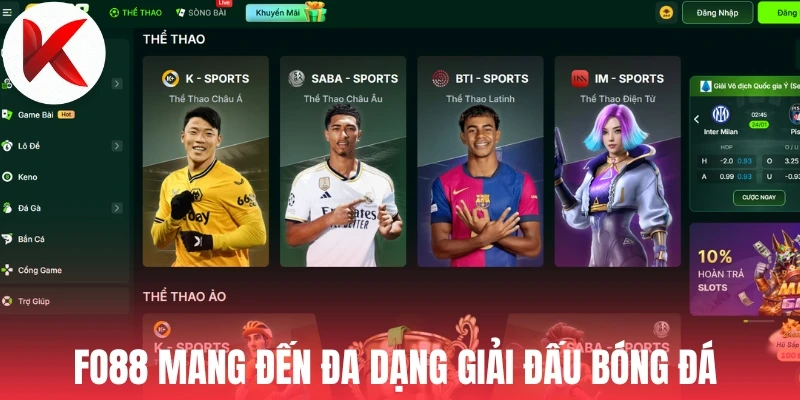 Fo88 mang đến đa dạng giải đấu bóng đá